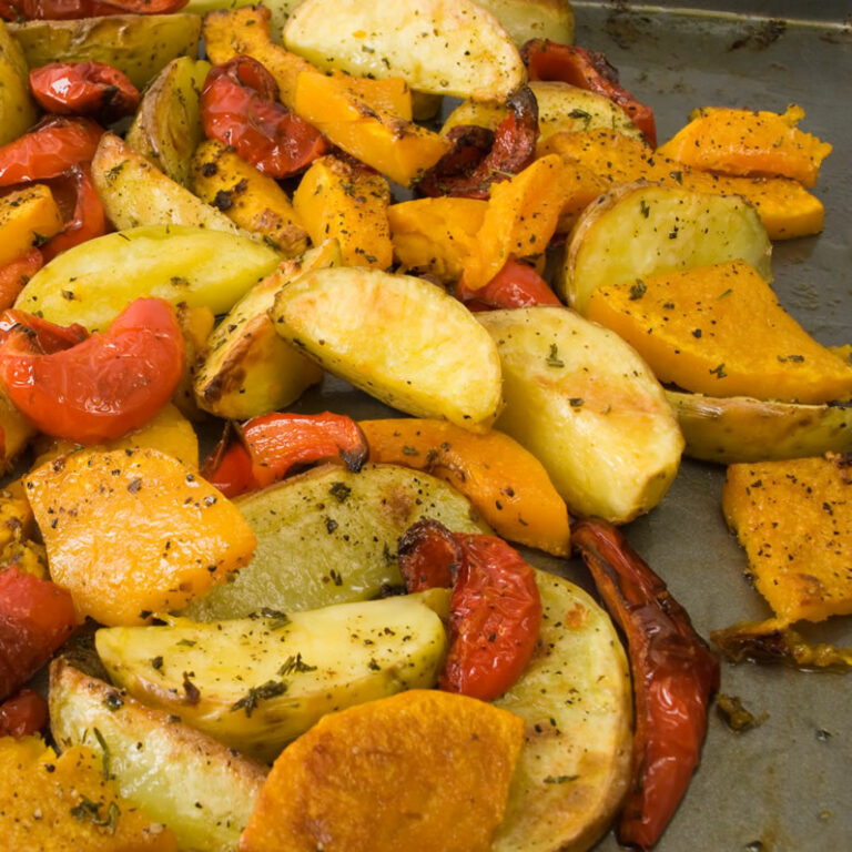 Roasted Fall Vegetable Salad With Warm Goat Cheese & Honey Mustard ...