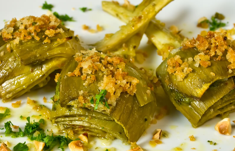 Lemon & Thyme Marinated Artichokes With Spicy Sorrel Chive Pesto ...