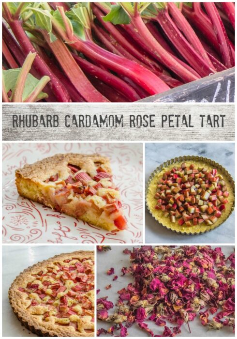 Rhubarb Cardamom Rose Petal Tart | LunaCafe